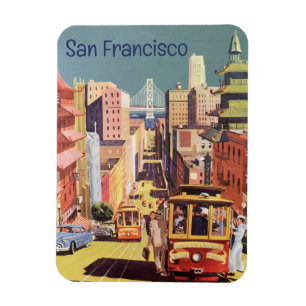 Ímã Arte de Poster de Viagem de San Francisco de Antig