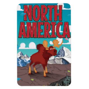 Ímã Arte de poster de viagens de desenhos da América