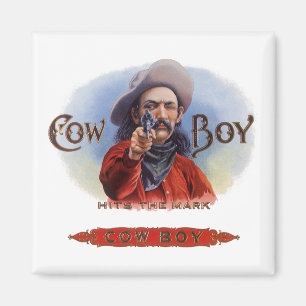 Imã Arte de Rótulo de Charuto Antigo, Cowboy Acerta o 