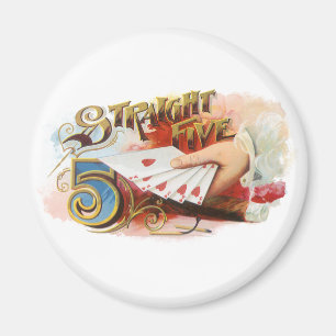 Imã Arte de rótulo de charuto vintage Straight Flush c