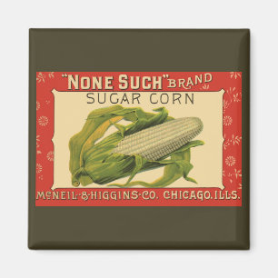 Imã Arte de rótulo de legume vintage, None Such Sugar