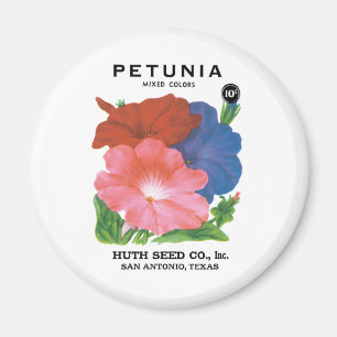 Imã Arte de rótulo de pacote de sementes vintage, flor