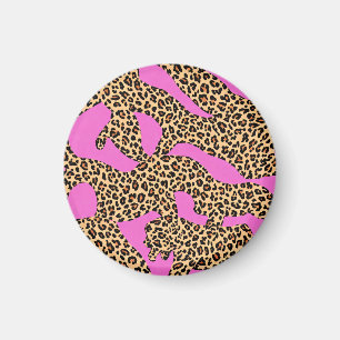 Imã Arte de Silhueta de Leopardo Vibrante