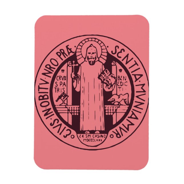 Ímã Arte de Símbolo Minimalista da Medalha de São Bent (Vertical)