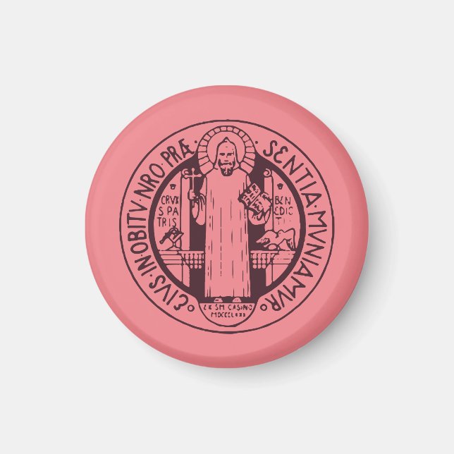 Imã Arte de Símbolo Minimalista da Medalha de São Bent (Frente)