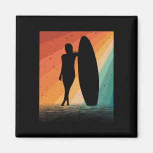 Imã Arte de Surfista para Mulheres Meninas Prancha de