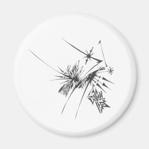 Imã Arte de Tatuagem Tribal Abstrata Preto e Branco 99
