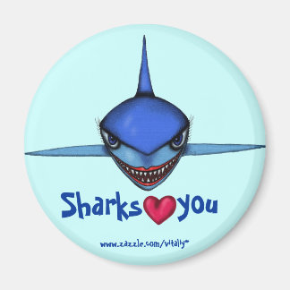 Imã Arte de tubarão engraçada design de íman legal