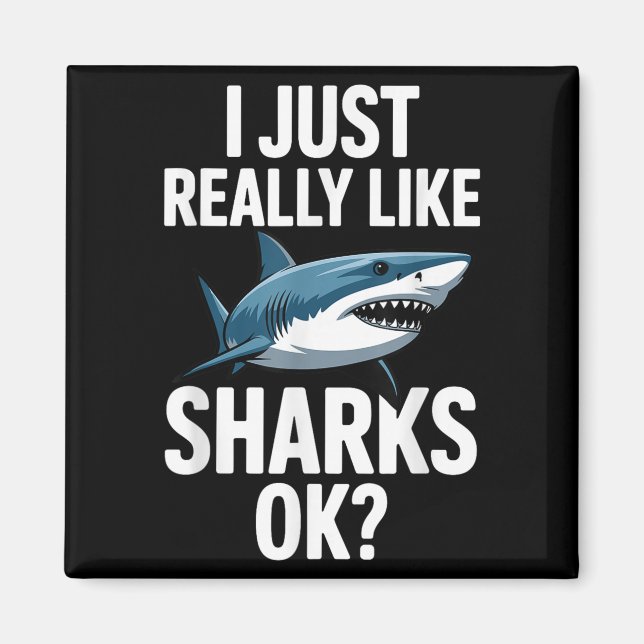 Imã Arte de Tubarão legal para Homens Mulheres Excelen (Frente)