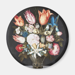 Imã Arte de Tulipas e Rosas Holandesas Antigas de Boss