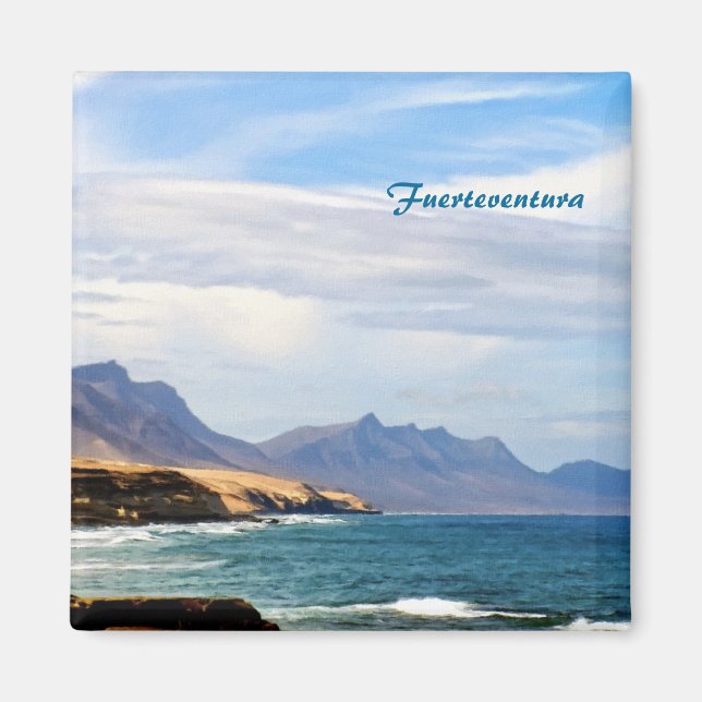 Imã Arte de Viagem da Costa Oceânica de Fuerteventura (Frente)