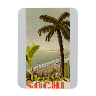 Ímã Arte de Viagem da Estação Marítima Vintage de Soch