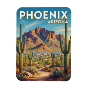 Ímã Arte de Viagem Phoenix Arizona Camelback Mountain
