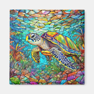 Imã Arte de vidro colorido tropical