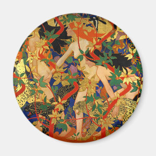 Imã Arte Deco Antigo, Diana e suas Ninfas ou a Caça