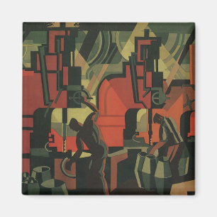 Imã Arte Deco Vintage de Negócios Industrial de Fabric