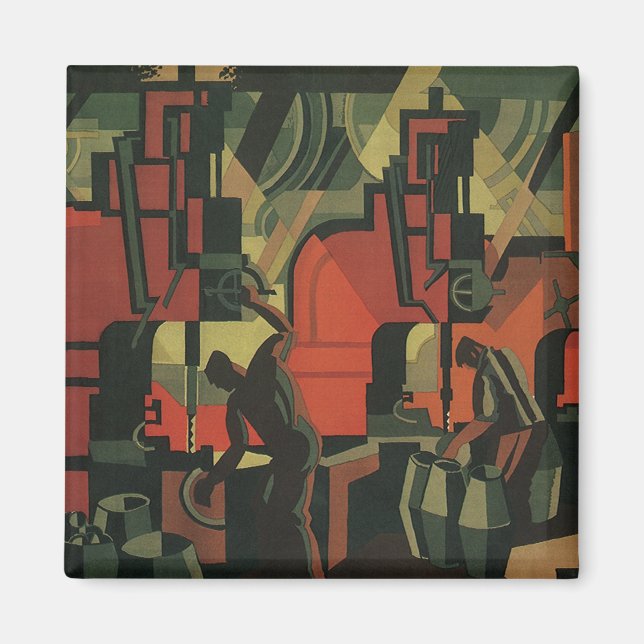 Imã Arte Deco Vintage Negócios Industriais de Fabricaç (Frente)