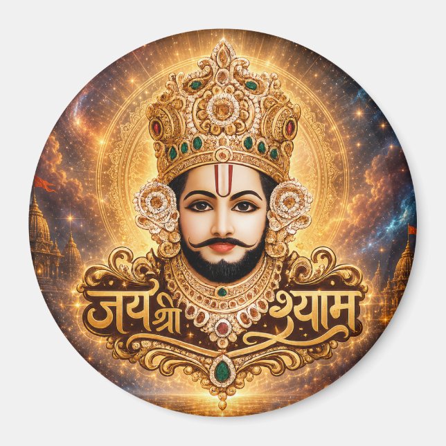 Imã Arte Devocional Jai Shri Khatu Shyam Ji (Frente)
