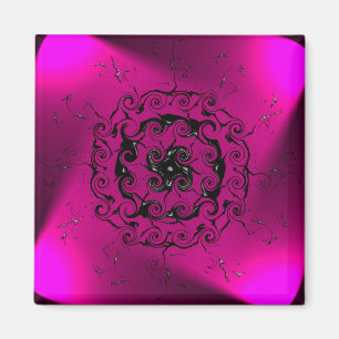 Imã Arte digital geométrica, ímã roxo espiral