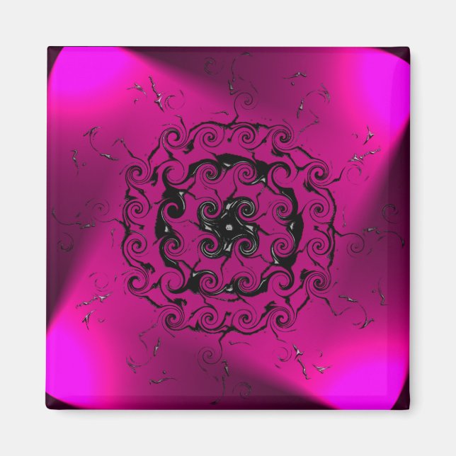 Imã Arte digital geométrica, ímã roxo espiral (Frente)