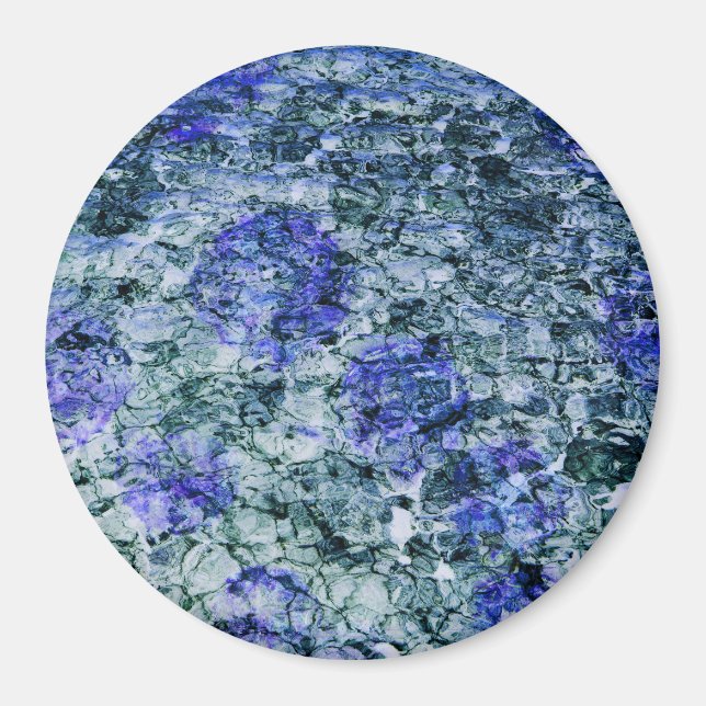 Imã Arte digital sobre fundo abstrato de cor azul (Frente)