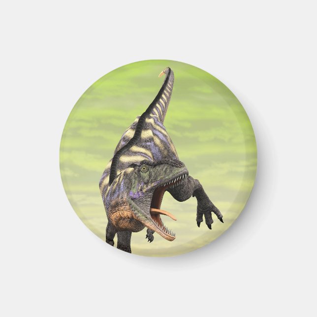 Imã Arte Divertida de Aucasaurus Rugindo Dinossauro Pr (Frente)