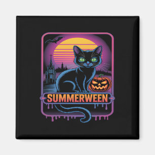 Imã Arte do Dia das Bruxas de Gato Negro Summerwin