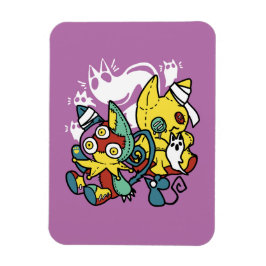 Ímã Arte do Dia das Bruxas de Gatos Cerrantes: Assusta