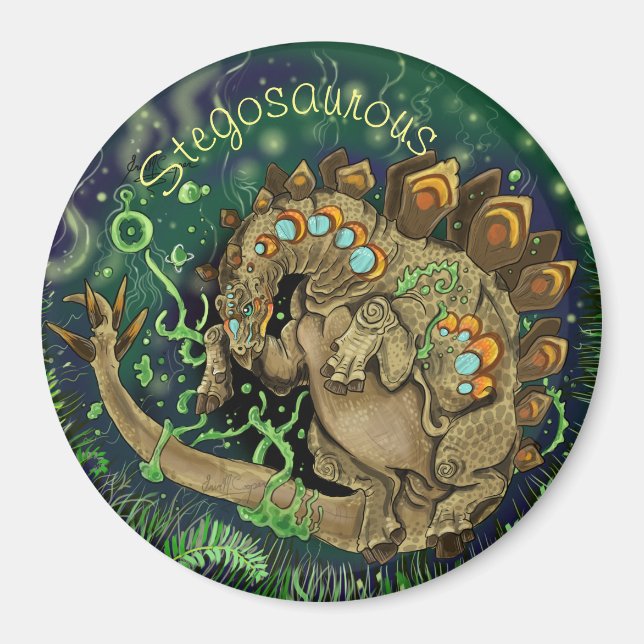 Imã Arte do Dinossauro do Stegosaurous (Frente)