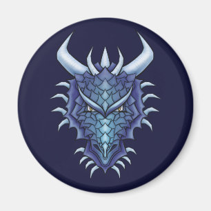 Imã Arte do Dragão legal - Cabeça de Dragão Magro Azul