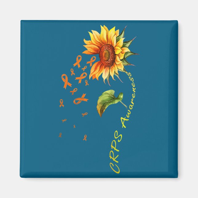 Imã Arte do Girassol de Conscientização da Síndrome de (Frente)