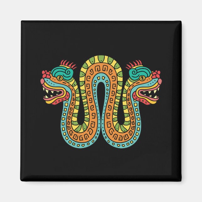 Imã Arte do México Cobra de Serpentes de Dupla Cabeça  (Frente)