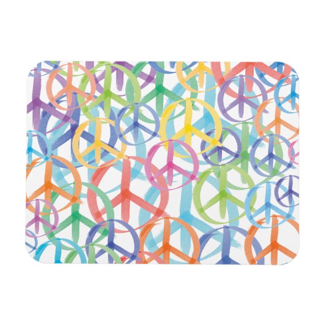 Ímã Arte dos Símbolos da Paz (Horizontal)