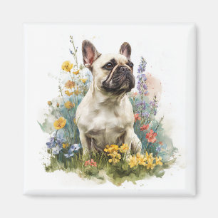 Imã Arte em Aquarela de Bulldog Francês Corça