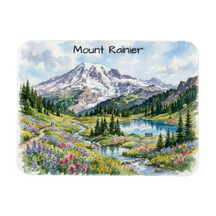 Ímã Arte em Aquarela do Parque Nacional Mount Rainier