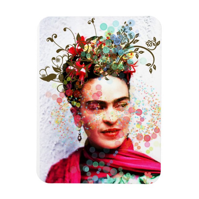 Ímã Arte em camadas Frida (Vertical)