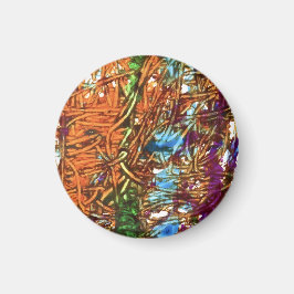 Imã Arte em Mármore Laranja, Verde, Azul e Roxo