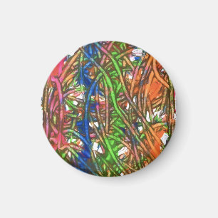 Imã Arte em mármore rosa, azul, verde, laranja