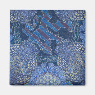 Imã Arte em Mosaico Ornamentado Azul, Alemanha