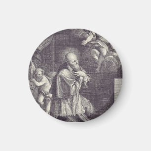 Imã Arte em Preto e Branco de São Francisco de Sales