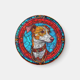 Imã Arte em Vidro Pintado de Cachorro