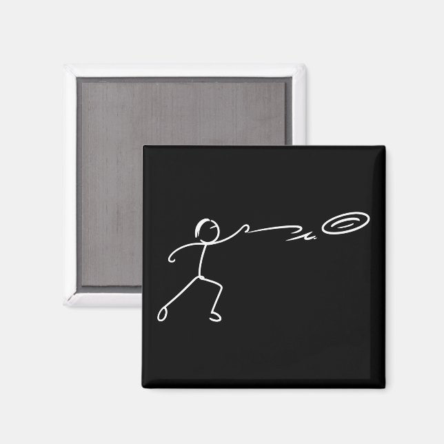 Imã Arte engraçada de golfe de disco Stickman Amante d (Front/Back)