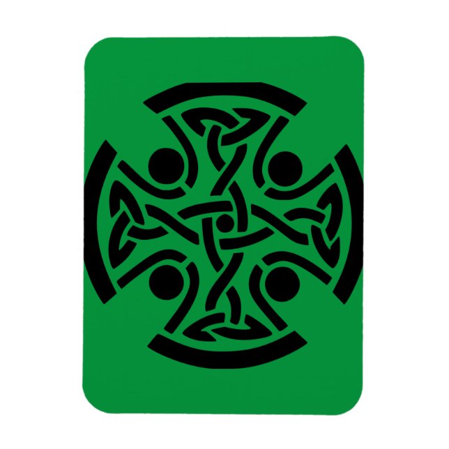 Ímã Arte Fina da Antiga Cruz Celta com Entrelaçamento (Vertical)