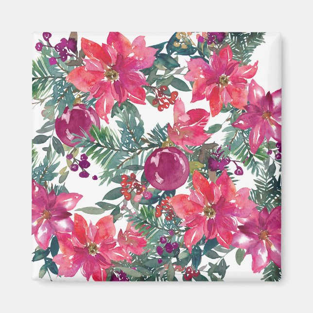 Imã Arte Floral de Natal (Frente)
