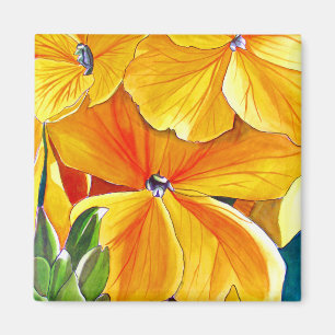 Imã Arte floral do watercolour original do Wallflower