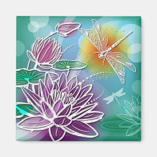 Imã Arte Floral Moderna Bonito de Verão