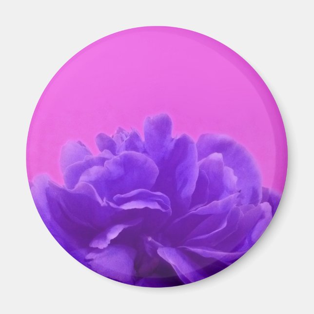 Imã Arte Floral Roxa e de Framboesa (Frente)