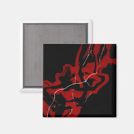 Imã Arte Fluida Abstrata Vermelha de Sonhos e Pesadelo