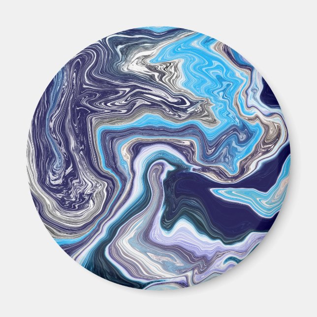 Imã Arte Fluida Marble Azul (Frente)