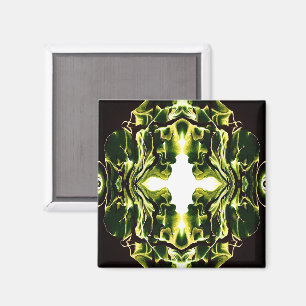 Imã Arte Fluido Abstrato em Verde Esmeralda Acrílico